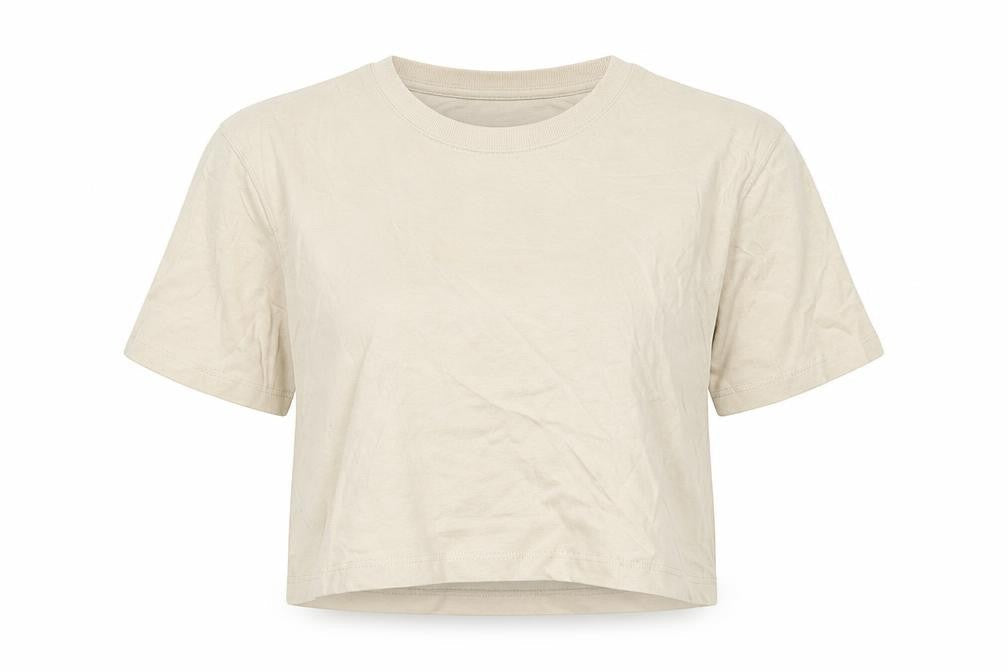 Womens UK Size M Stradivarius Beige Basic T-Shirt