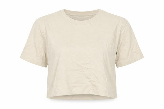 Womens UK Size M Stradivarius Beige Basic T-Shirt