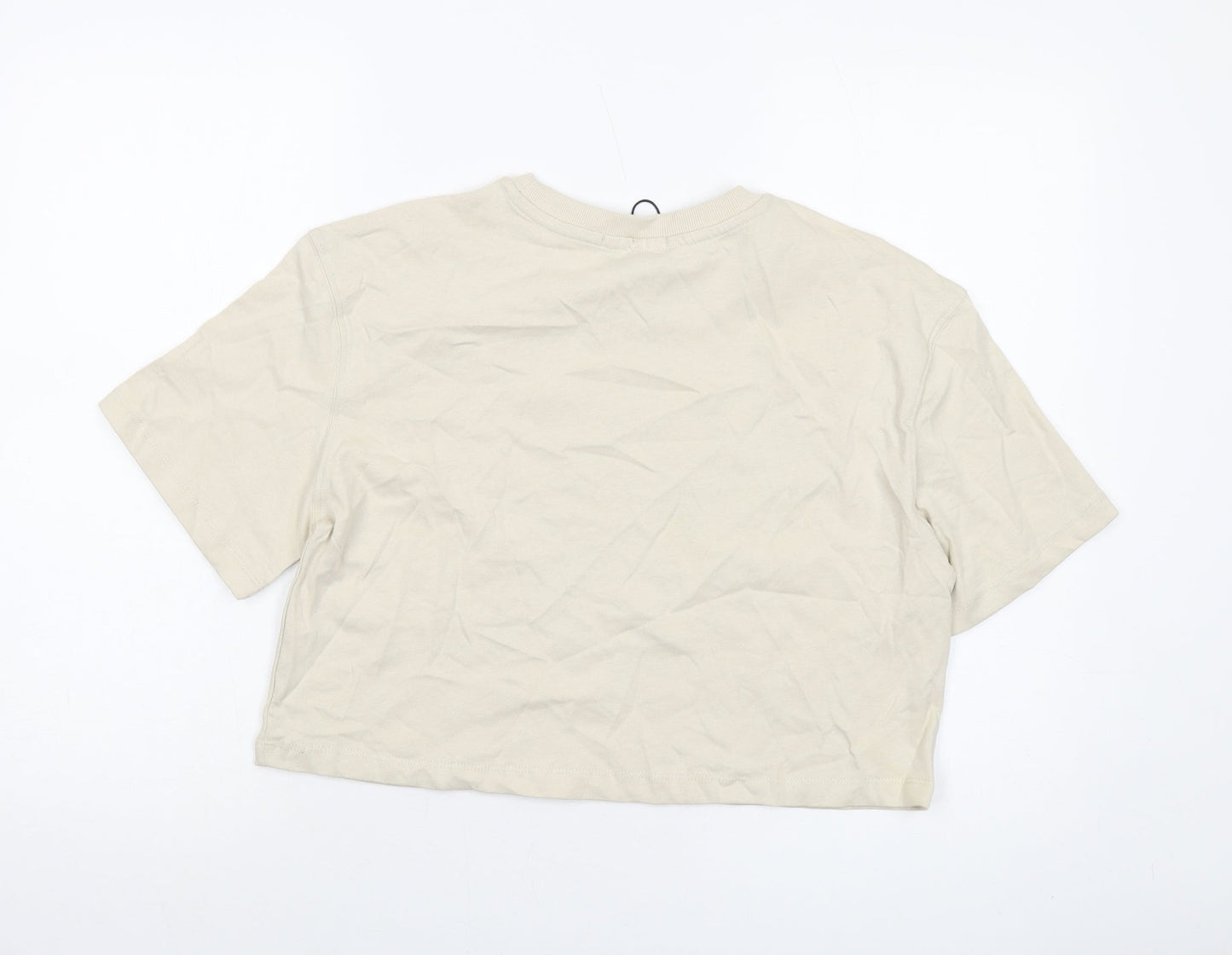 Womens UK Size M Stradivarius Beige Basic T-Shirt