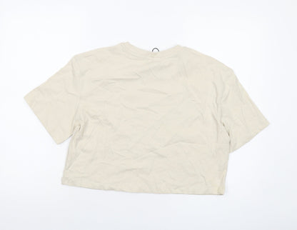 Womens UK Size M Stradivarius Beige Basic T-Shirt