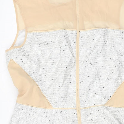 Coast Womens Grey Acrylic A-Line Size 14 Round Neck Zip