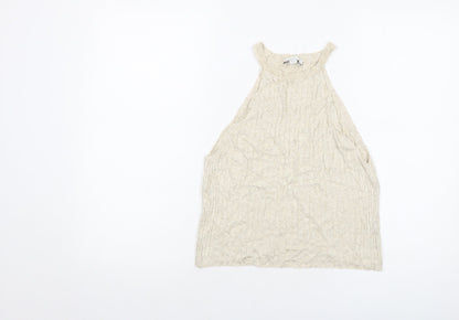 Womens UK Size M Topshop Beige Basic Tank