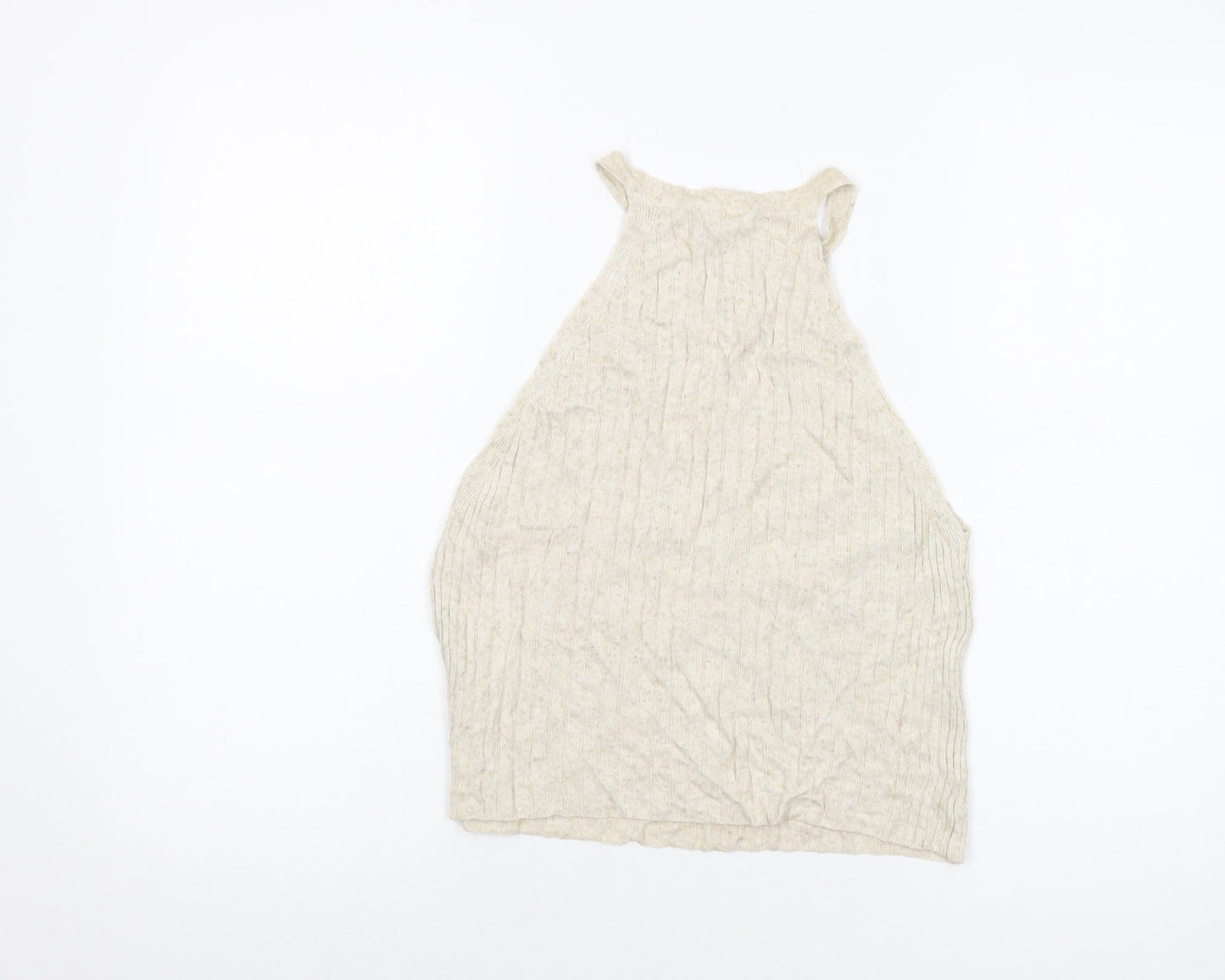 Womens UK Size M Topshop Beige Basic Tank