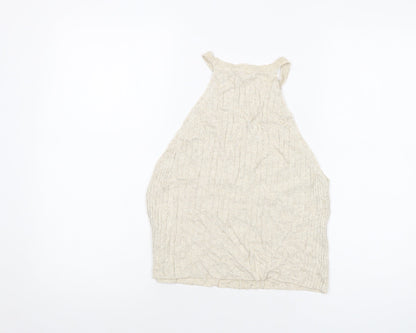 Womens UK Size M Topshop Beige Basic Tank