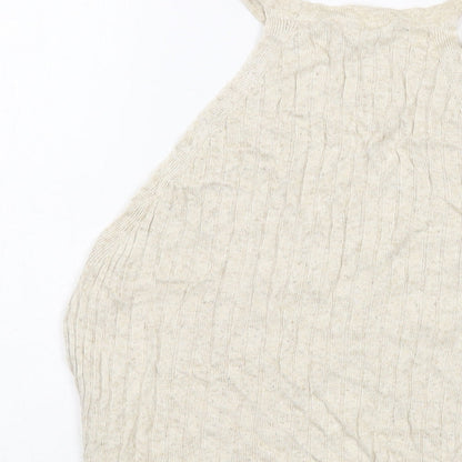 Womens UK Size M Topshop Beige Basic Tank