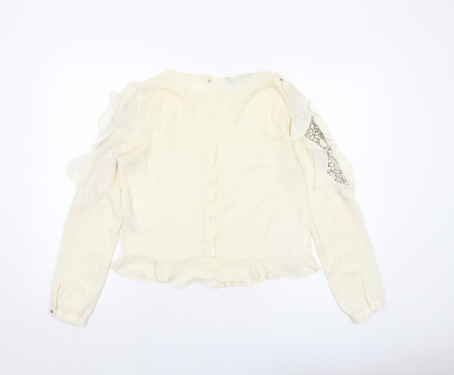 Womens UK Size M Zara Ivory Basic Blouse