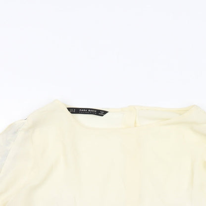 Womens UK Size M Zara Ivory Basic Blouse