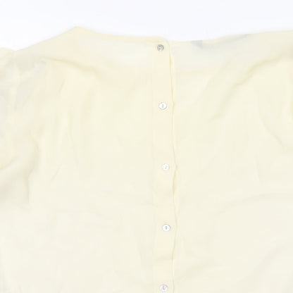 Womens UK Size M Zara Ivory Basic Blouse