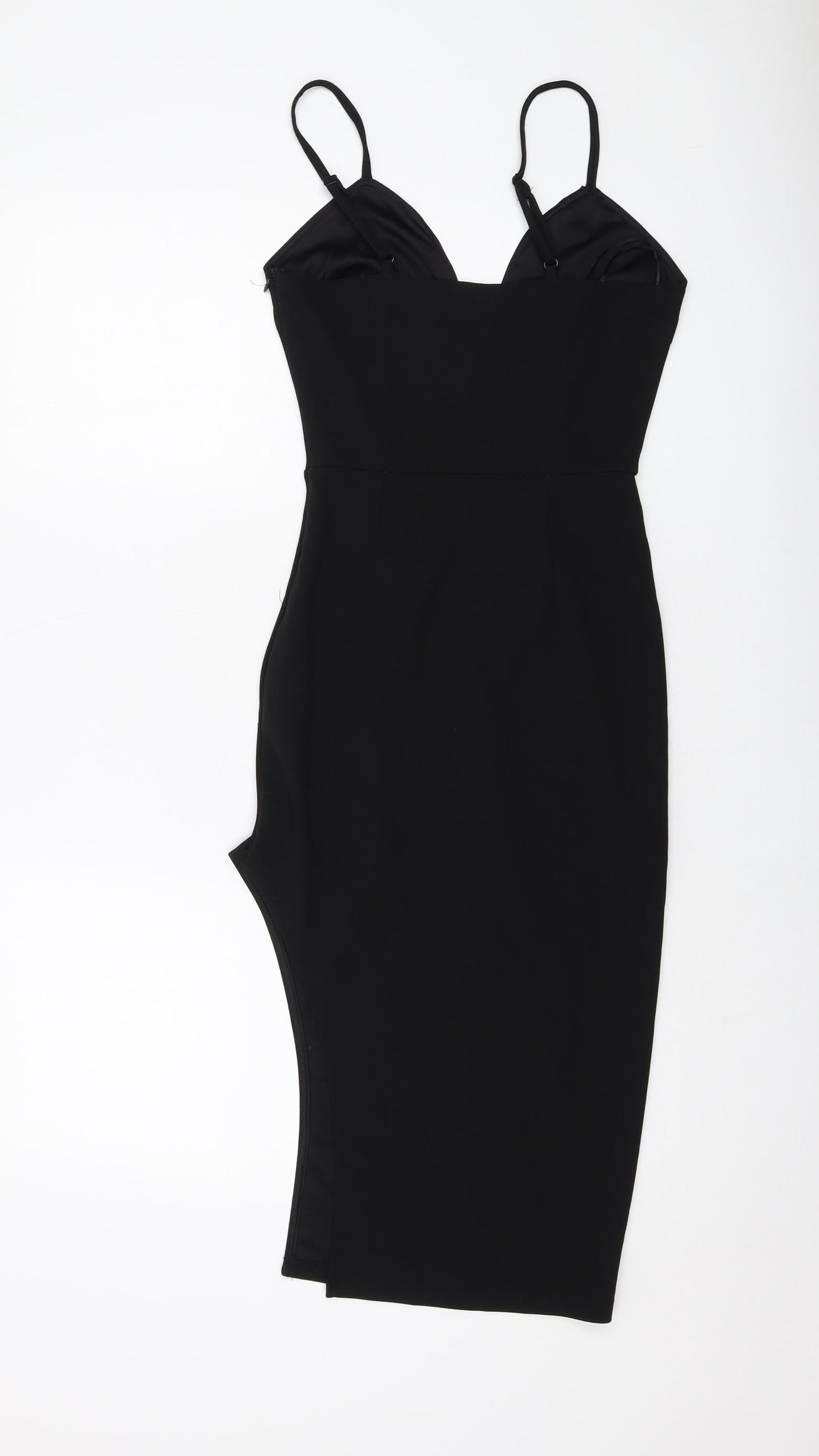 Missguided Womens Black Polyester Bodycon Size 4 Sweetheart Zip