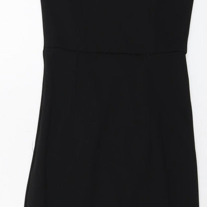 Missguided Womens Black Polyester Bodycon Size 4 Sweetheart Zip