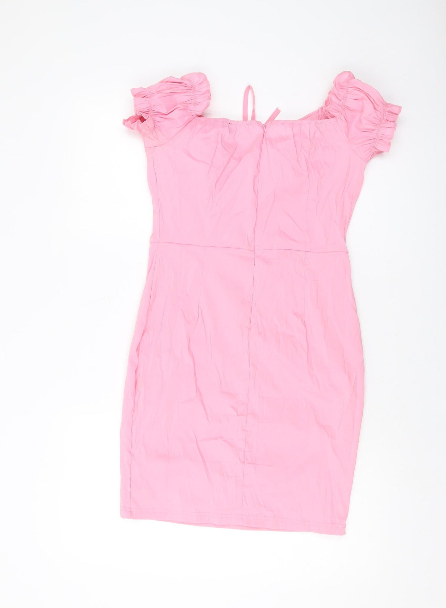 PRETTYLITTLETHING Womens Pink Polyester Mini Size 12 Sweetheart Zip
