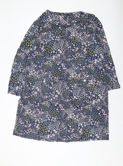 Bonmarché Womens Multicoloured Floral Cotton Tank Dress Size 20 Round Neck Pullover