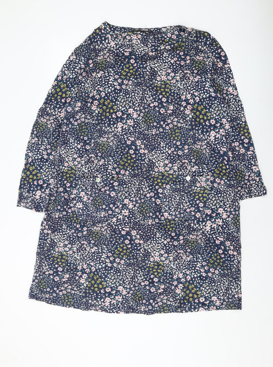 Bonmarché Womens Multicoloured Floral Cotton Tank Dress Size 20 Round Neck Pullover