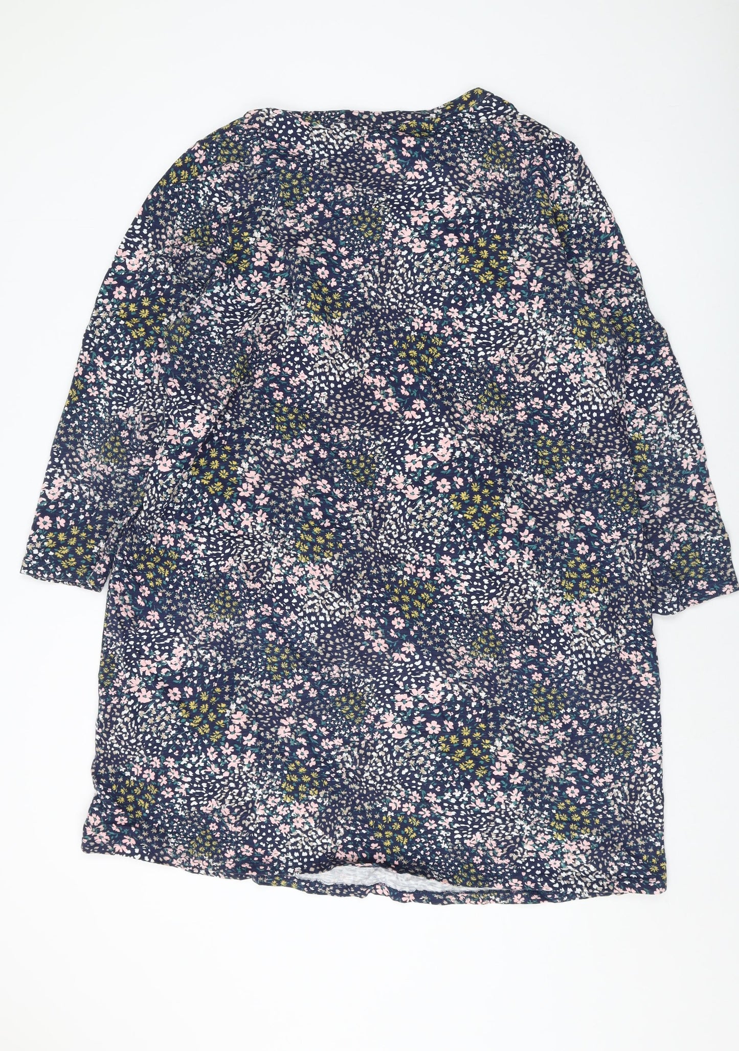 Bonmarché Womens Multicoloured Floral Cotton Tank Dress Size 20 Round Neck Pullover