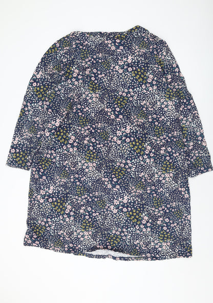 Bonmarché Womens Multicoloured Floral Cotton Tank Dress Size 20 Round Neck Pullover