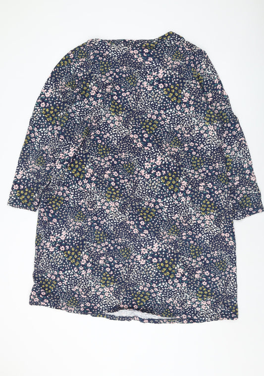 Bonmarché Womens Multicoloured Floral Cotton Tank Dress Size 20 Round Neck Pullover