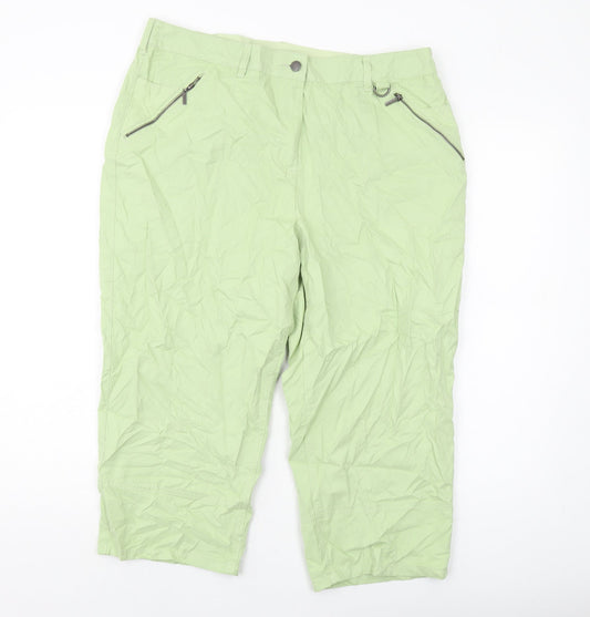 Maine Womens Green Polyester Trousers Size 16 L21 in Regular Button