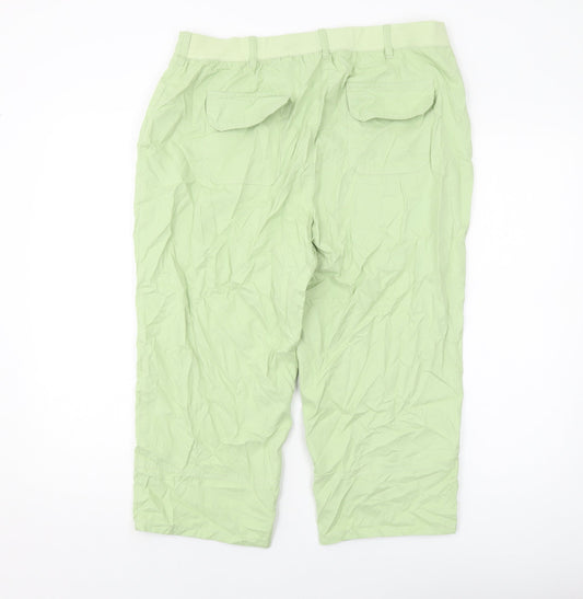 Maine Womens Green Polyester Trousers Size 16 L21 in Regular Button