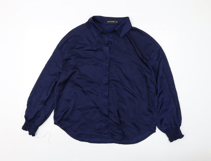 Womens UK Size 6 PRETTYLITTLETHING Blue Basic Button-Up