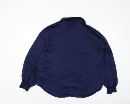 Womens UK Size 6 PRETTYLITTLETHING Blue Basic Button-Up