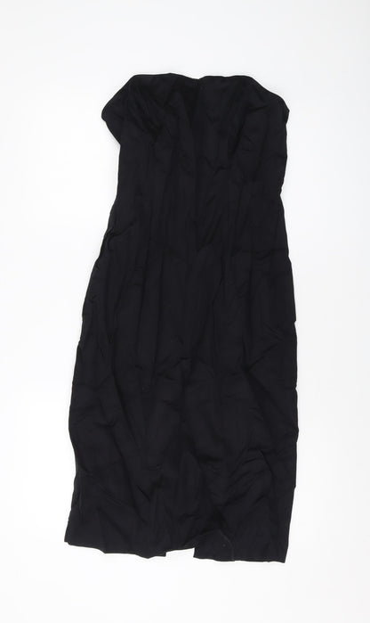 Coast Womens Black Cotton A-Line Size 12 Off the Shoulder Zip