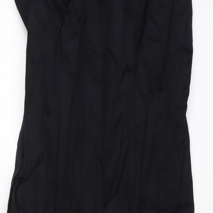 Coast Womens Black Cotton A-Line Size 12 Off the Shoulder Zip