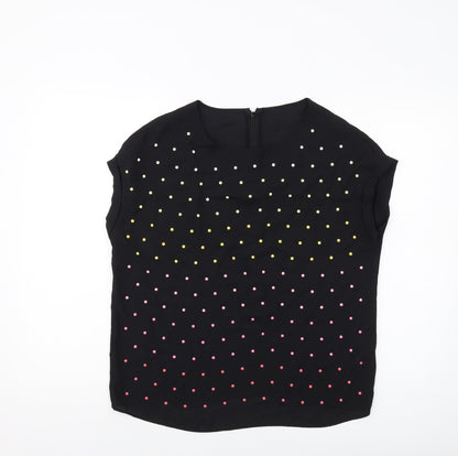 Womens UK Size 10 NEXT Black Basic Blouse