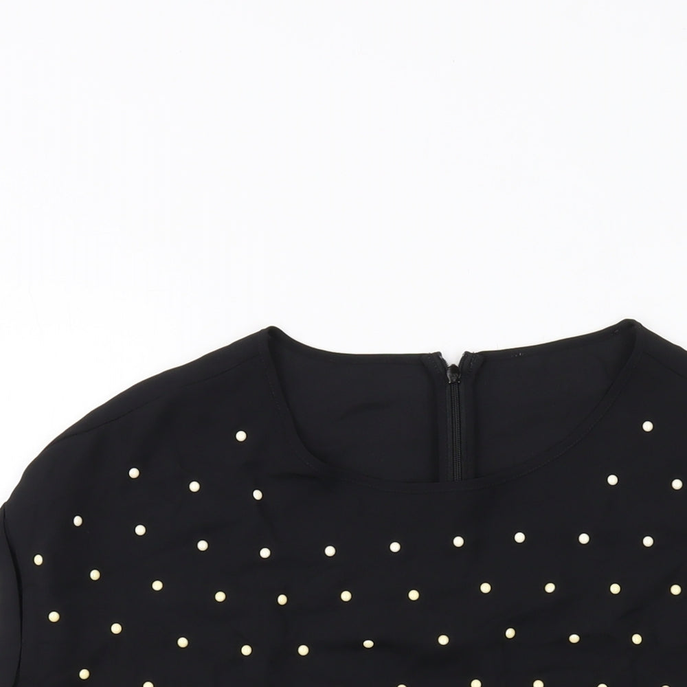 Womens UK Size 10 NEXT Black Basic Blouse