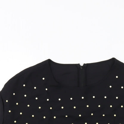 Womens UK Size 10 NEXT Black Basic Blouse