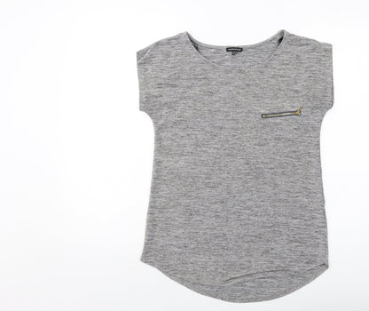 Womens UK Size 10 Warehouse Grey Basic T-Shirt
