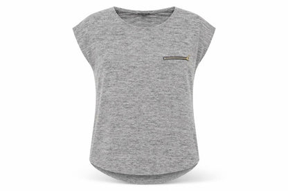Womens UK Size 10 Warehouse Grey Basic T-Shirt
