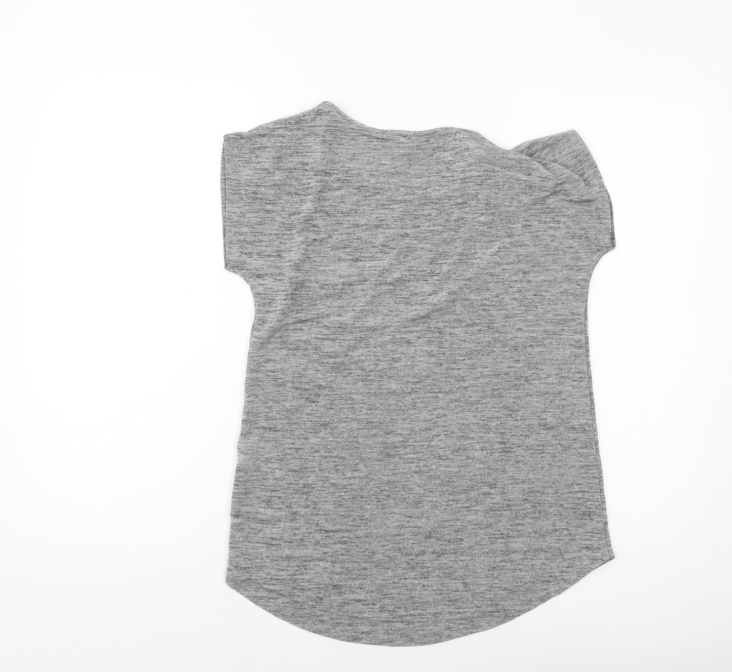 Womens UK Size 10 Warehouse Grey Basic T-Shirt
