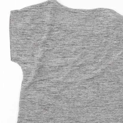 Womens UK Size 10 Warehouse Grey Basic T-Shirt