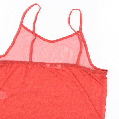 Brand and care label for Candy girls’ red geometric polyester basic tank, size 13, years square neck pullover