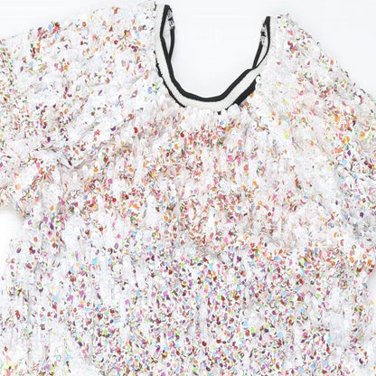 NEXT Womens Multicoloured Polyester Tank Dress Size 8 Round Neck Pullover - Sequins