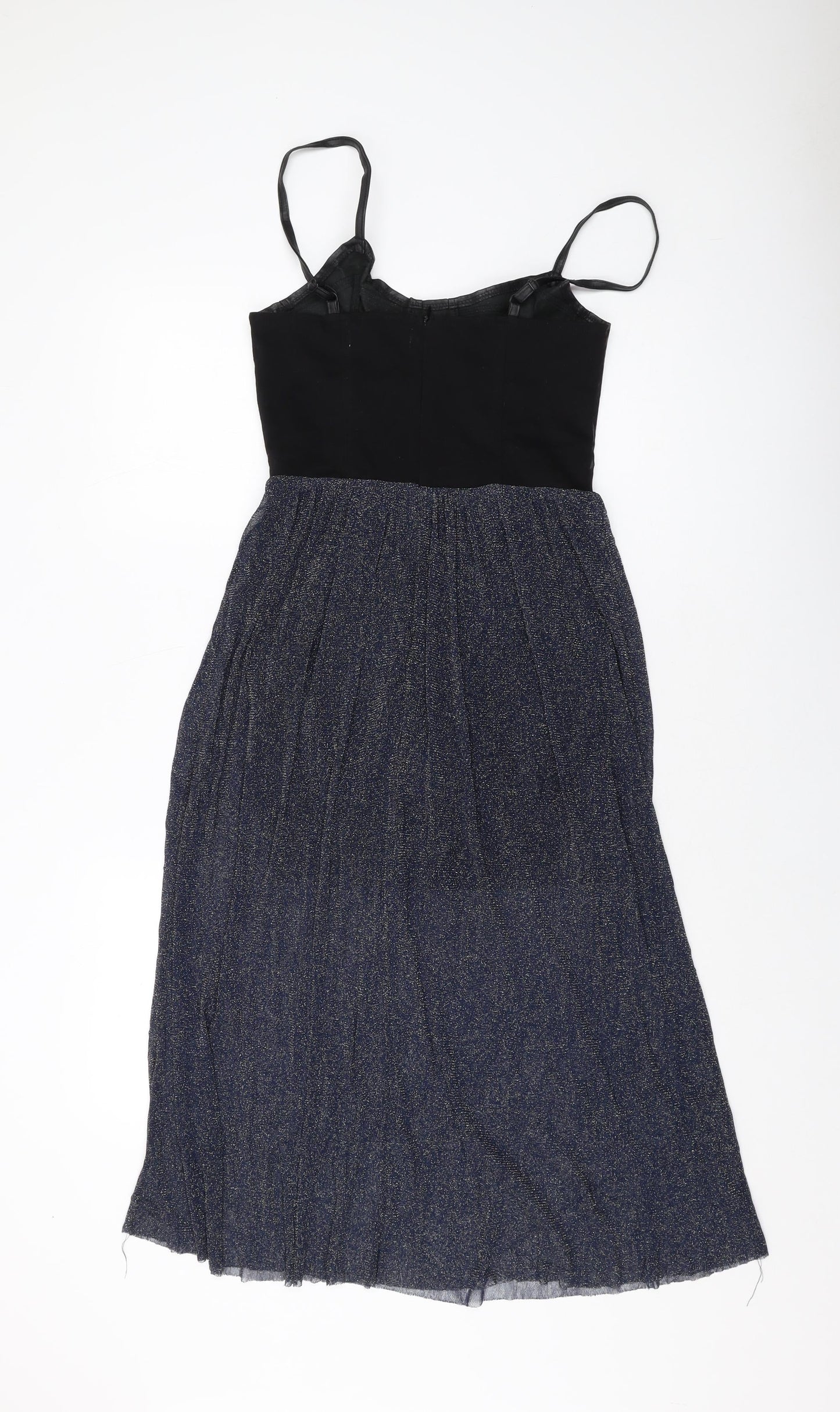 Hearts & Bows Womens Black Polyester A-Line Size 10 Square Neck Zip