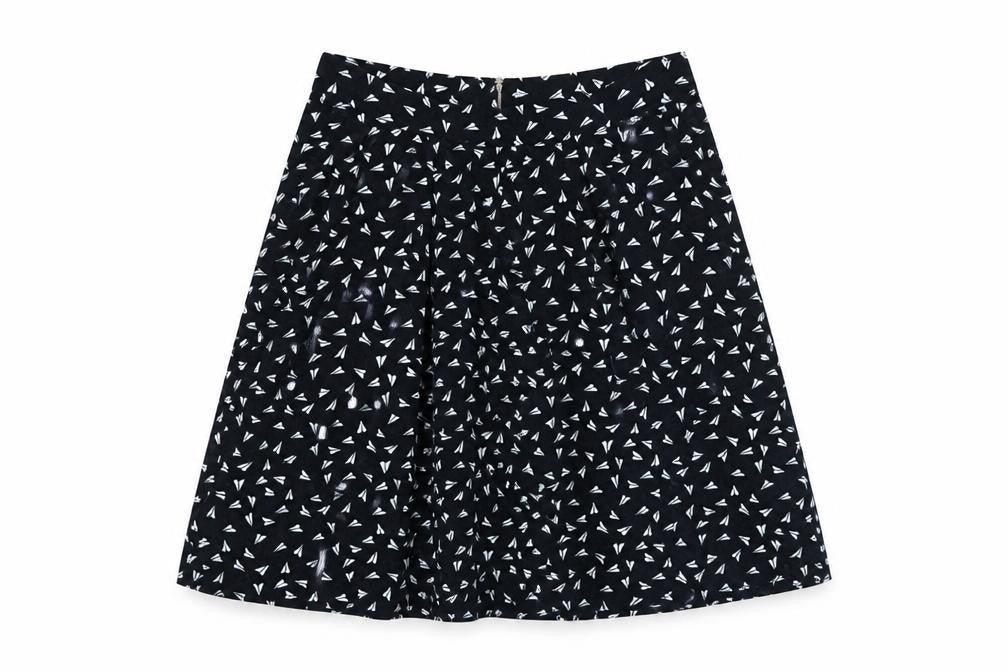 Womens UK Size 8 Louche A-Line Corduroy Skirt