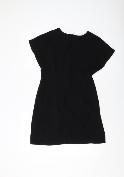 ASOS Womens Black Polyester A-Line Size 12 Round Neck Zip