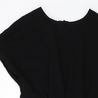 ASOS Womens Black Polyester A-Line Size 12 Round Neck Zip
