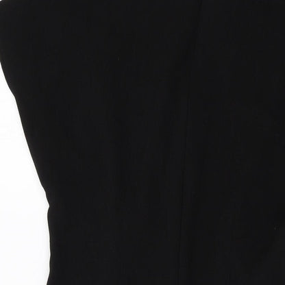 ASOS Womens Black Polyester A-Line Size 12 Round Neck Zip