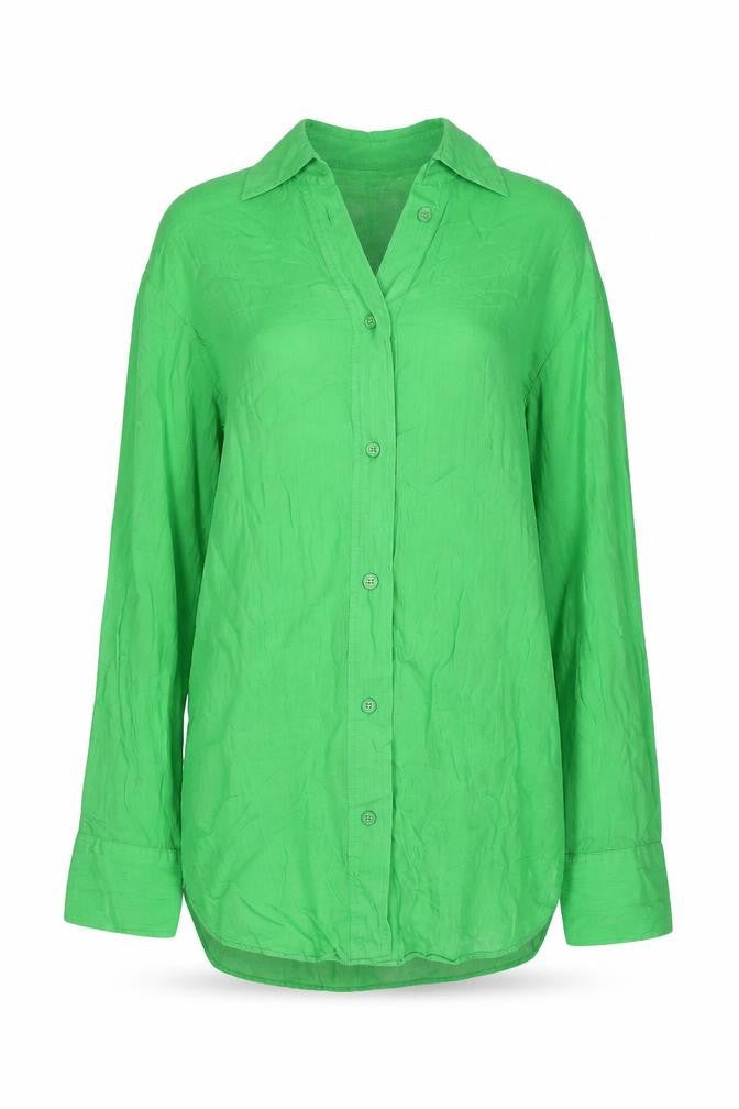 Womens UK Size XS H&M Green Basic Button-Up