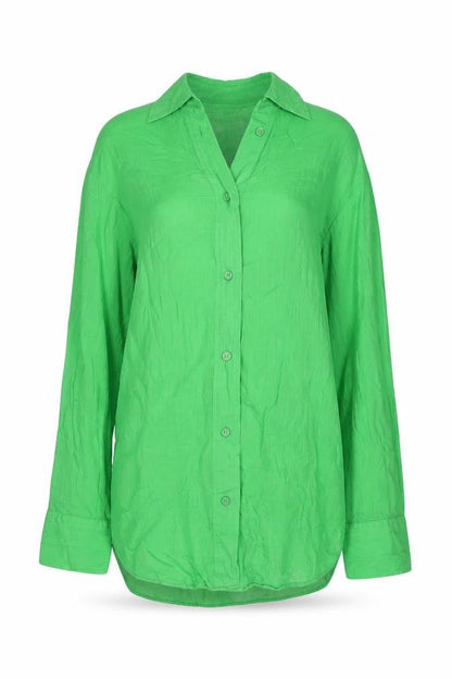 Womens UK Size XS H&M Green Basic Button-Up