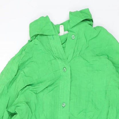 Womens UK Size XS H&M Green Basic Button-Up