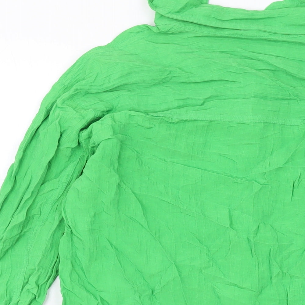 Womens UK Size XS H&M Green Basic Button-Up