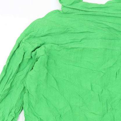 Womens UK Size XS H&M Green Basic Button-Up