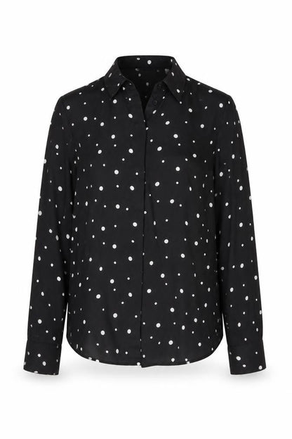 Womens UK Size 10 H&M Black Basic Button-Up