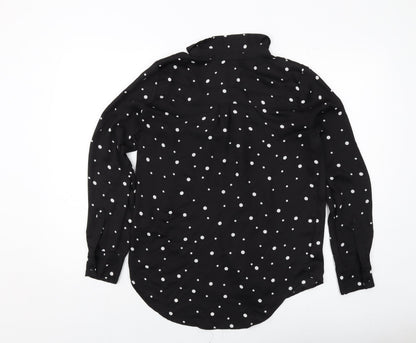 Womens UK Size 10 H&M Black Basic Button-Up