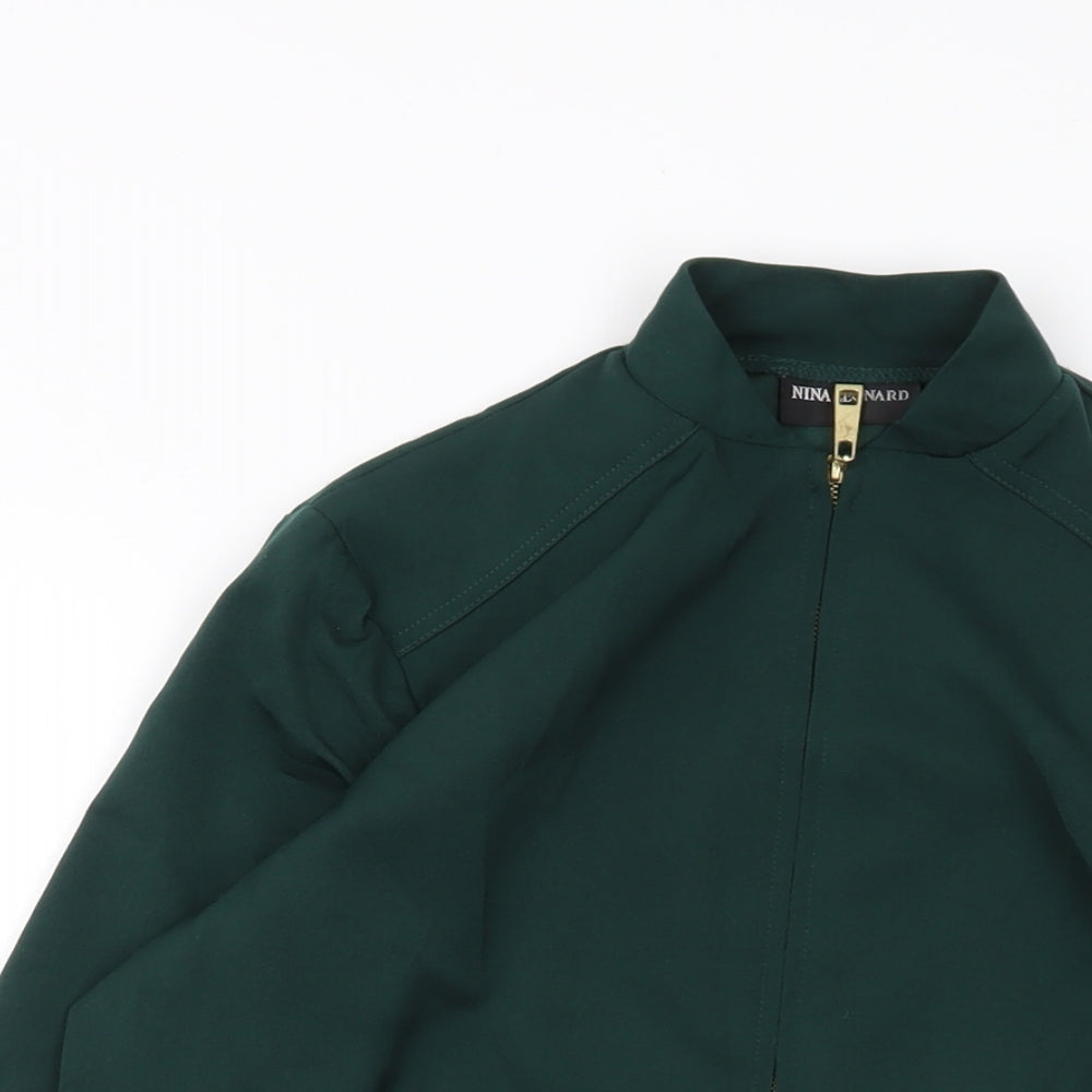 Womens UK Size XS Nina Leonard Green Bomber Jacket