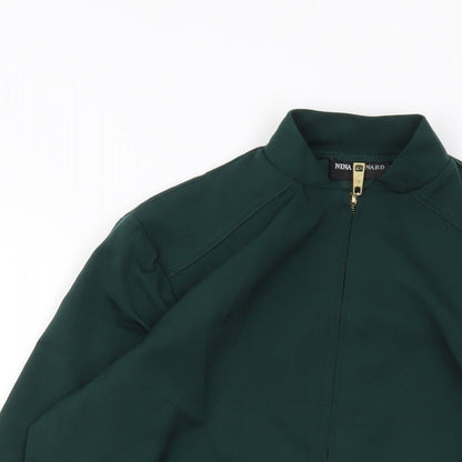 Womens UK Size XS Nina Leonard Green Bomber Jacket
