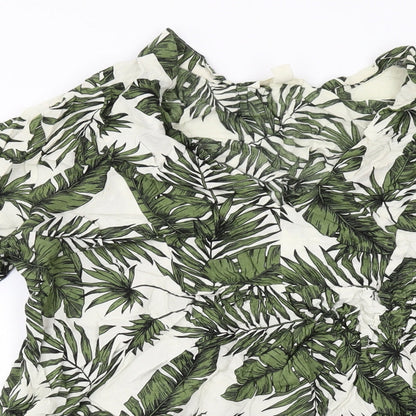 Womens UK Size M H&M Green Tunic Blouse